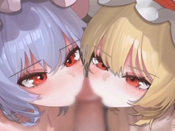 レミリアとフランドールにフェラ&ぶっかけるエロアニメ