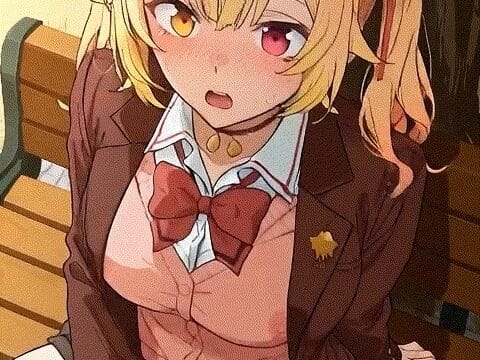 【エロGIF】星川サラと外で制服えっちするエロアニメ
