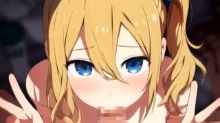 【エロアニメ】早坂愛がダブルピースしながらフェラチオしてるエロアニメ