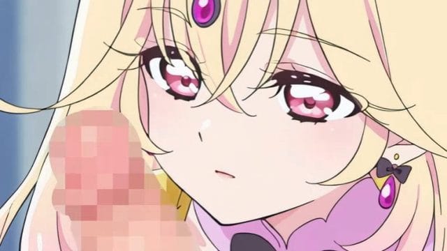 【エロGIF】キュアアルカナ・シャドウに手コキしてもらうエロアニメ